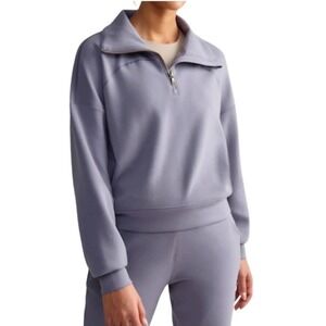 Rhone Pullover Sweatshirt Women S Lavender 1/4 Zip Cropped 200251 Athleisure